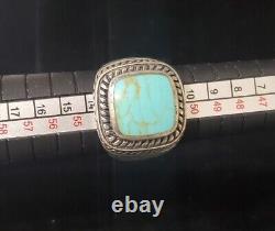 Vintage Navajo Signed Turquoise Silver 925 Size 6.5 Ring