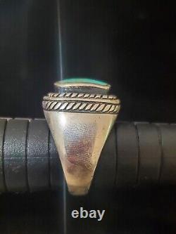 Vintage Navajo Signed Turquoise Silver 925 Size 6.5 Ring