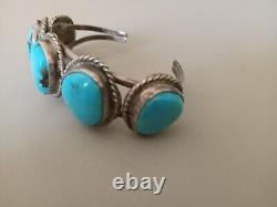 Vintage Navajo Silver and TURQUOISE Bracelet & Ring