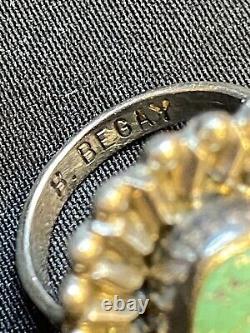 Vintage Navajo Sterling And Turquoise Handmade Ring Signed Bernita Begay Size7.5