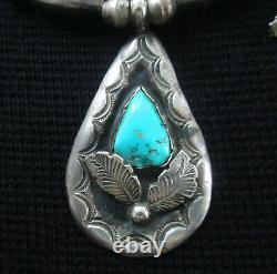 Vintage Navajo Sterling Necklace, Pendant 2 3/16, 20 Inches Necklace