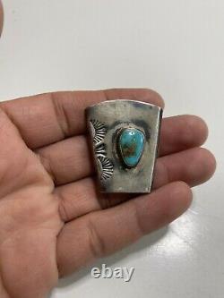 Vintage Navajo Sterling Silver. 925 Native American Turquoise Bolo Tie