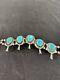 Vintage Navajo Sterling Silver And Turquoise Choker Necklace Handmade Beads