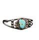 Vintage Navajo Sterling Silver Bezel Set Turquoise Bracelet Applied Rain Drops