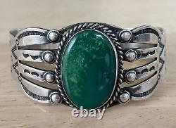 Vintage Navajo Sterling Silver Cerrillos Turquoise Bracelet