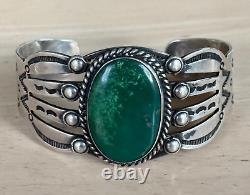 Vintage Navajo Sterling Silver Cerrillos Turquoise Bracelet