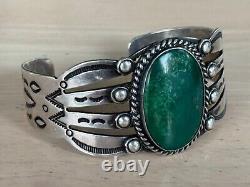 Vintage Navajo Sterling Silver Cerrillos Turquoise Bracelet