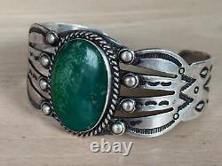 Vintage Navajo Sterling Silver Cerrillos Turquoise Bracelet