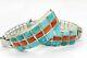 Vintage Navajo Sterling Silver Coral Turquoise Watch Band Tips Gw2