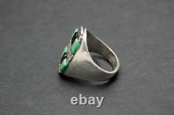 Vintage Navajo Sterling Silver Mens Turquoise & Onyx Ring Size 12.5