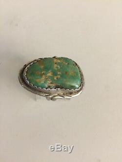Vintage Navajo Sterling Silver / Natural Kingman Turquoise Ring Size 8 1/2