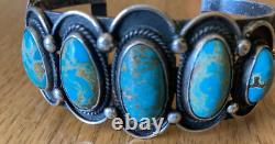 Vintage Navajo Sterling Silver Persian Turquoise Cuff Bracelet
