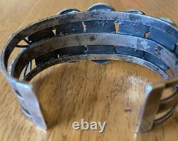 Vintage Navajo Sterling Silver Persian Turquoise Cuff Bracelet