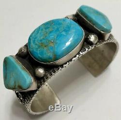 Vintage Navajo Sterling Silver Royston Turquoise Cuff Bracelet HEAVY NICE
