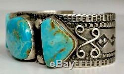 Vintage Navajo Sterling Silver Royston Turquoise Cuff Bracelet HEAVY NICE
