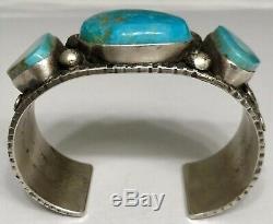 Vintage Navajo Sterling Silver Royston Turquoise Cuff Bracelet HEAVY NICE