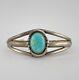 Vintage Navajo Sterling Silver Royston Turquoise Split Shank Cuff Bracelet