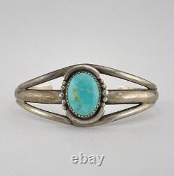 Vintage Navajo Sterling Silver Royston Turquoise Split Shank Cuff Bracelet