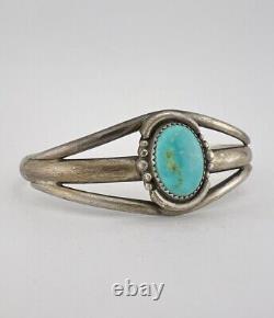 Vintage Navajo Sterling Silver Royston Turquoise Split Shank Cuff Bracelet