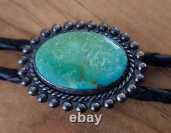 Vintage Navajo Sterling Silver Turquoise BOLO TIE Jane Yikaazba Popovitch Artist