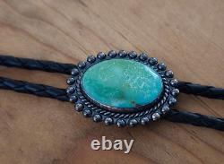 Vintage Navajo Sterling Silver Turquoise BOLO TIE Jane Yikaazba Popovitch Artist