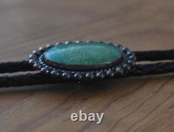 Vintage Navajo Sterling Silver Turquoise BOLO TIE Jane Yikaazba Popovitch Artist