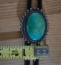 Vintage Navajo Sterling Silver Turquoise BOLO TIE Jane Yikaazba Popovitch Artist