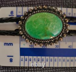 Vintage Navajo Sterling Silver Turquoise BOLO TIE Jane Yikaazba Popovitch Artist