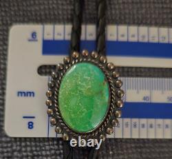 Vintage Navajo Sterling Silver Turquoise BOLO TIE Jane Yikaazba Popovitch Artist