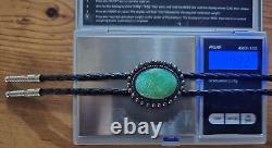 Vintage Navajo Sterling Silver Turquoise BOLO TIE Jane Yikaazba Popovitch Artist