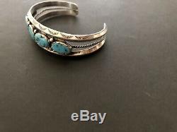 Vintage Navajo Sterling Silver & Turquoise Bracelet