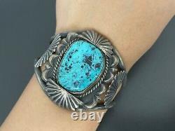 Vintage Navajo Sterling Silver Turquoise Bracelet Cuff