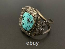 Vintage Navajo Sterling Silver Turquoise Bracelet Cuff