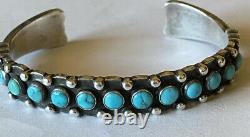 Vintage Navajo Sterling Silver Turquoise Cuff Bracelet