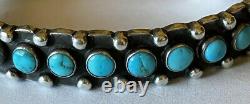 Vintage Navajo Sterling Silver Turquoise Cuff Bracelet