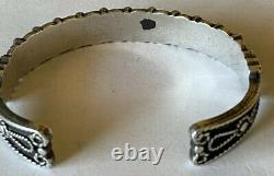 Vintage Navajo Sterling Silver Turquoise Cuff Bracelet