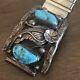 Vintage Navajo Sterling Silver & Turquoise Men's Watch Tips