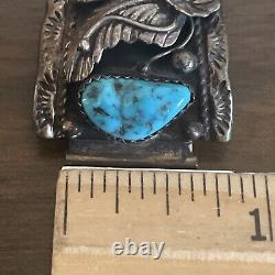 Vintage Navajo Sterling Silver & Turquoise Men's Watch Tips