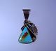 Vintage Navajo Sterling Silver Turquoise Peterson Johnson Pendant