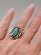 Vintage Navajo Sterling Silver Turquoise Ring By Artisan L. M. Nez Size 5.75