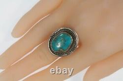 Vintage Navajo Sterling Silver Turquoise Ring Sz 6.25