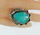Vintage Navajo Sterling Silver & Turquoise Ring Sz 7.25