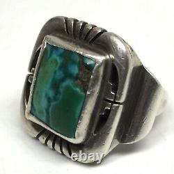 Vintage Navajo Sterling Silver Turquoise Ring signed'Jerry T Nelson