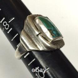 Vintage Navajo Sterling Silver Turquoise Ring signed'Jerry T Nelson