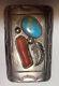 Vintage Navajo Sterling Silver, Turquoise and Coral Bolo Bennett