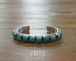 Vintage Navajo Sterling Silver and Green Turquoise Cuff Bracelet