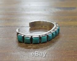 Vintage Navajo Sterling Silver and Green Turquoise Cuff Bracelet