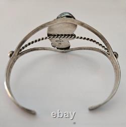 Vintage Navajo Sterling Turquoise Bracelet Signed Les Hill