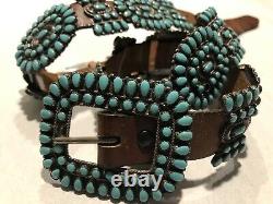 Vintage Navajo Sterling/Turquoise Concho Belt Famous Victor Moses Begay 35 20pc