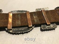 Vintage Navajo Sterling/Turquoise Concho Belt Famous Victor Moses Begay 35 20pc